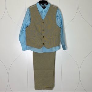 NWOT Dockers 3PC vest suit set blue tan 7